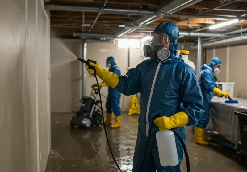 Basement Sanitization and Antimicrobial Treatment process in Crystal Lake, IL